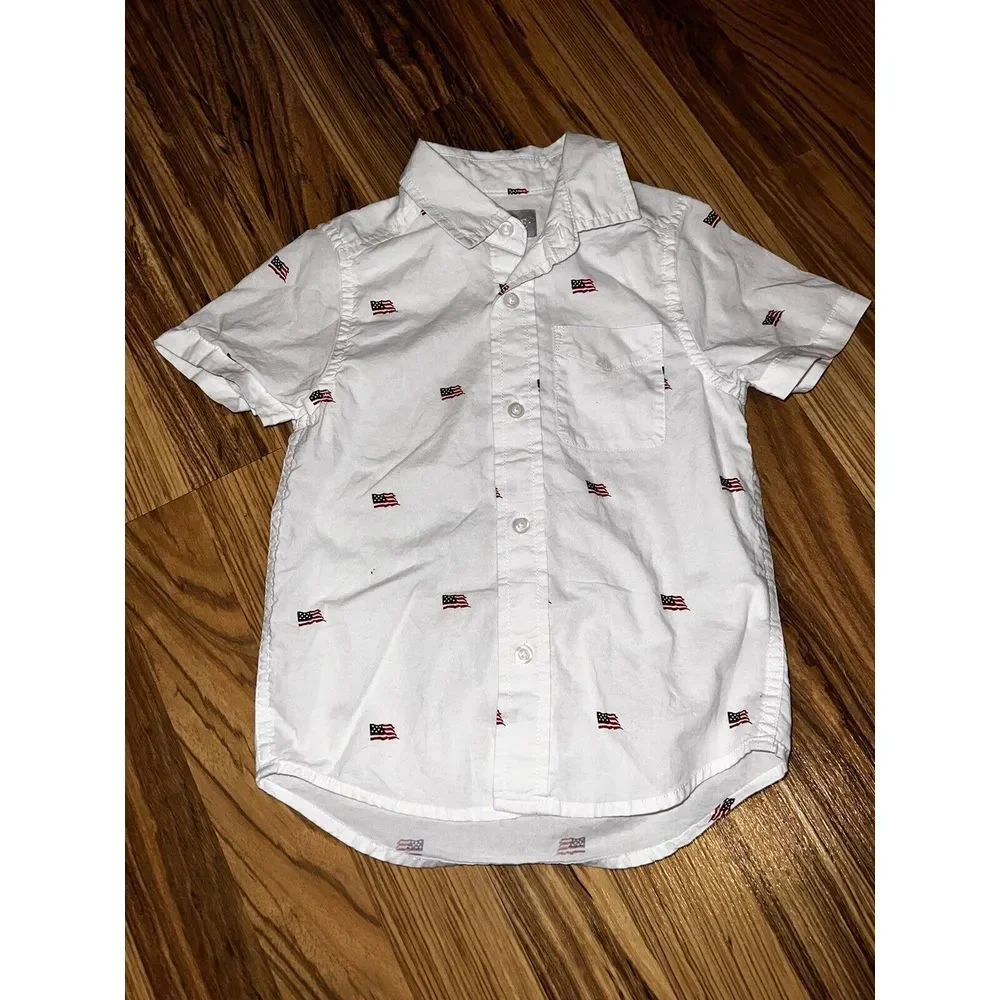 The Children's Place TCP Boys Button Down Shirts‎ Sz 4 Lot of 2